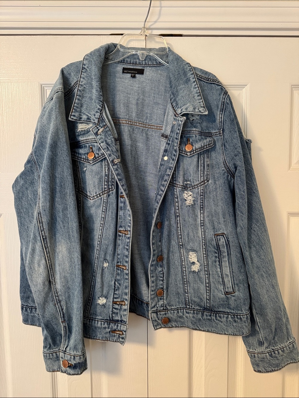 See Thru Soul Light Wash Denim Jacket